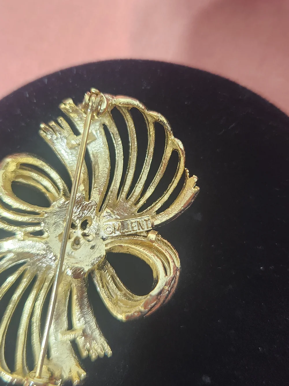 Gold Pearl Accent Bow Brooch - Women Jewelry Brooches